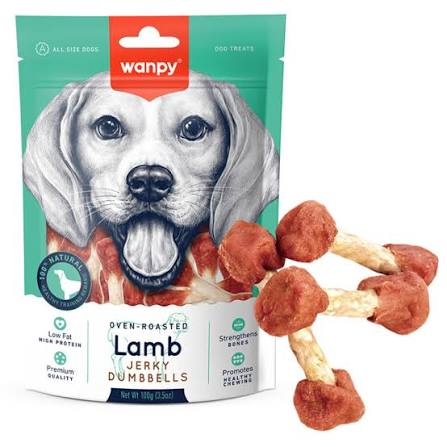 تشویقی سگ ونپی مدل lamb jerky dumbbells وزن 100گرم