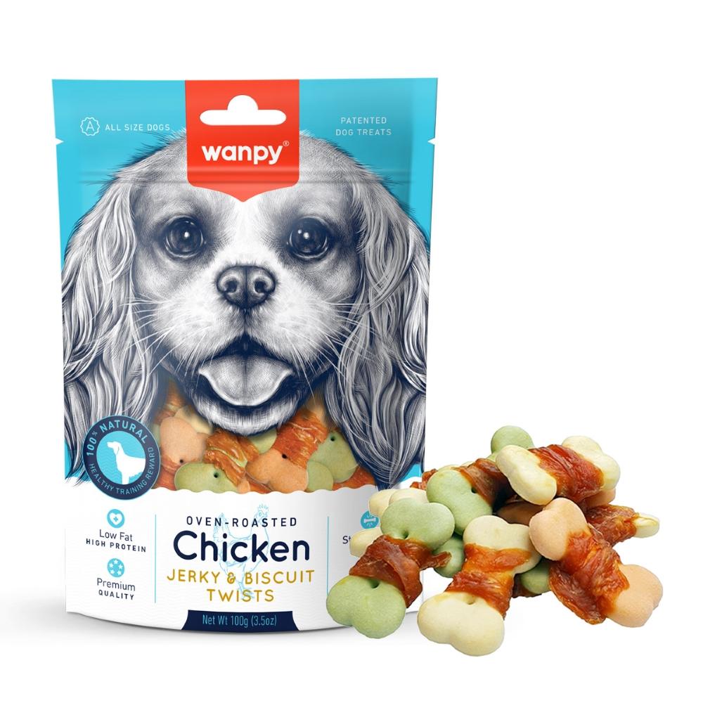 تشویقی سگ ونپی مدل chicken jerky and biscuit twists